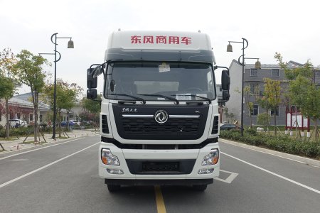 新款银灰色东风天龙全液压44方散装饲料运输车