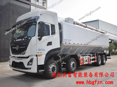 电动东风天龙液压40方散装饲料运输车